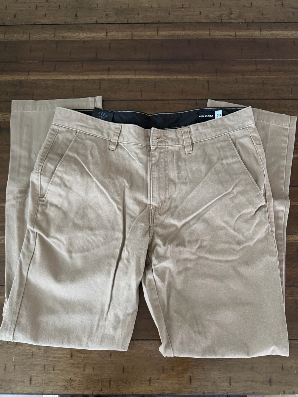 Volcom Men’s Tan Chino Pants - Slim Straight